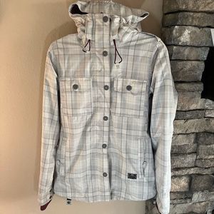 Nike storm fit full zip rain jacket size S, adjustable hood/ hem + features